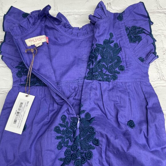 NEW Pink Chicken 12-18 mo Jennifer Jumper Royal Purple Embroidery Flutter Sleeve - Picture 6 of 6